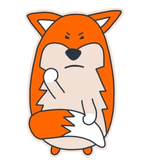 😠 1aac1b13 zorro, dibujos animados, enojado, grosero, dedo medio, animal telegram sticker