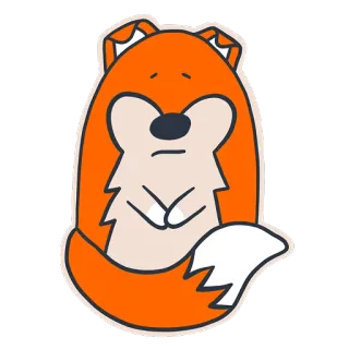 😞 3261206c zorro, animal, dibujos animados, pegatina, naranja, lindo telegram sticker