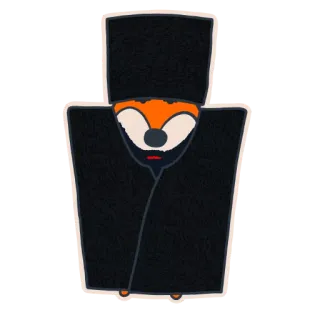 💂‍♀️ 433f4ddf zorro, sombrero, abrigo, animal, dibujo animado telegram sticker