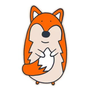 🙂 b614149a zorro, animal, lindo, dibujos animados, kawaii, pegatina, naranja telegram sticker