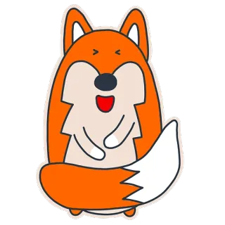 😂 c23d10d6 zorro, animal, lindo, pegatina, dibujos animados, naranja telegram sticker