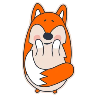 ☺️ e51bd9aa zorro, animal, dibujo animado, lindo, dedo medio, grosero telegram sticker