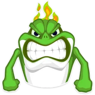 😡 1e52f28d angry, cartoon, green, monster, fierce, teeth, character telegram sticker