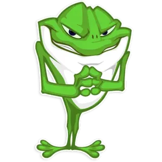 😈 7b464442 frog, green, cartoon, plotting, scheming, sneaky telegram sticker