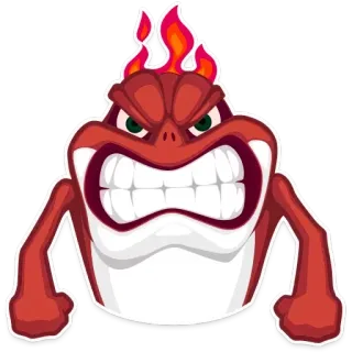 😡 c8ec7944 angry, cartoon, red, monster, fire, expression, rage, grumpy telegram sticker