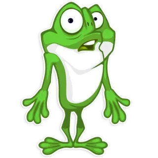 😳 d478c10b frog, cartoon, green, animal, funny telegram sticker
