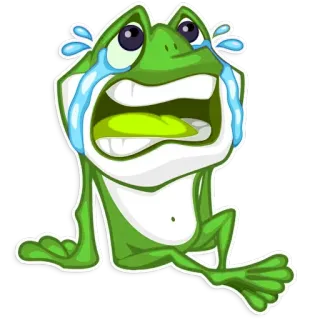 😭 e9185379 frog, crying, sad, tears, cartoon, animal, emoji telegram sticker