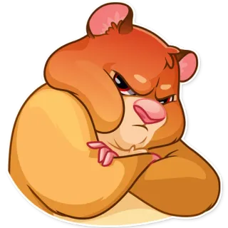 😡 be7840f2 criceto, arrabbiato, scontroso, cartone animato, animale, roditore, seccato, lunatico telegram sticker