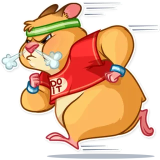 🏃‍♀️ f4ba7495 DO IT Criceto, Allenamento, Fitness, Esercizio, Corsa, Motivazione, Cartone animato telegram sticker