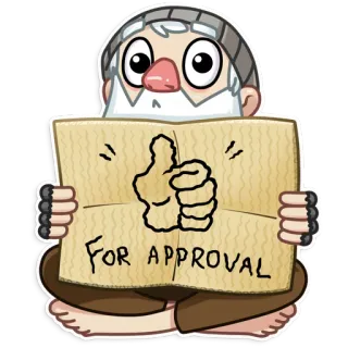 👍 4dbc70fc FOR APPROVAL Approvazione, Pollice in su, Personaggio, Messaggio, Positivo, D'accordo, Accordo, Mi piace telegram sticker