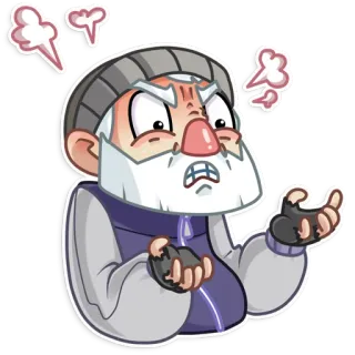 😡 6162b734 arrabbiato, seccato, frustrato, cartone animato, vecchio, personaggio telegram sticker