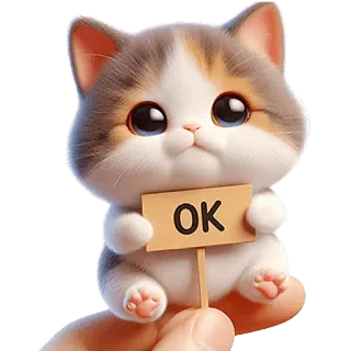 👌 4e552435 OK แมว, ลูกแมว, สัตว์, น่ารัก, โอเค, ตกลง telegram sticker