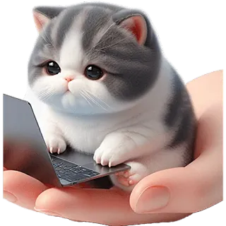 💻 87c76c57 แมว, ลูกแมว, แล็ปท็อป, น่ารัก, สัตว์, สัตว์เลี้ยง telegram sticker