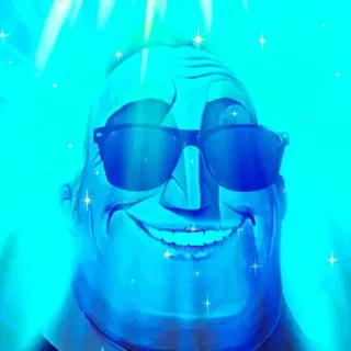 ❄ 7251f402 Mr. Incredible The Incredibles Sr. Incrível, Meme, Óculos de sol, Personagem, Animado, Legal, Azul telegram sticker