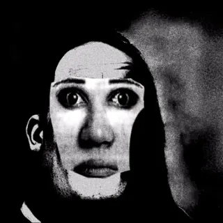 🙁 0d2a9dfe หน้า, น่าขนลุก, น่ากลัว, สยองขวัญ, ขาวดำ telegram sticker