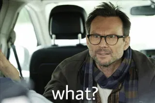 😕 2517978d what? question, doute, confusion, expression, homme, Christian Slater, quoi telegram sticker