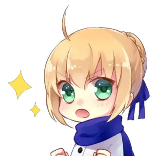 👌 03166ede Saber Fate/stay night アニメ, ちび, かわいい, セイバー, Fate/stay night, ファンアート, 漫画 whatsapp sticker