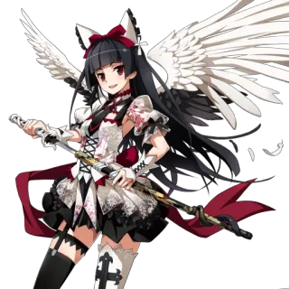 😛 42c0c63e アニメ, 女の子, 翼, 剣, ファンタジー, キャラクター, 漫画, コスチューム whatsapp sticker