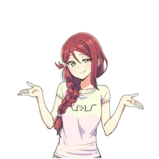 🤔 48b7291d ¯\_(ツ)_/¯ アニメ, 女の子, 肩をすくめる, 質問, かわいい, 表情 whatsapp sticker