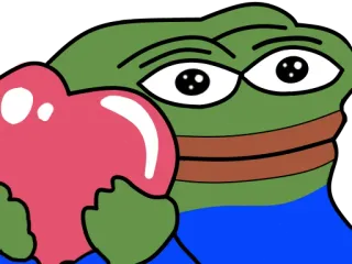 😘 9bd2c78c Pepe the Frog ペペザフロッグ, カエル, ハート, 愛, かわいい, ミーム, アニメ whatsapp sticker