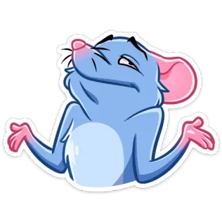 🤷‍♂️ 0260309f 老鼠, 耸肩, 卡通, 动物, 问题, 冷漠, 不确定 telegram sticker