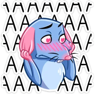 🙉 7420d8d8 AAAAAAA 卡通, 老鼠, 爱, 爱心, 脸红 telegram sticker