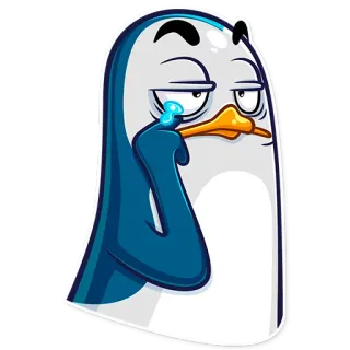 😢 a2b54807 pingwin, płacz, smutny, emocje, naklejka telegram sticker
