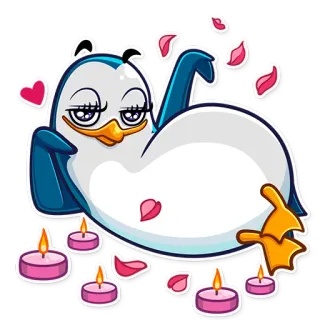 🤗 fcbf32d3 pingwin, kreskówka, słodki, różowy, miłość, romantyczny, serce telegram sticker