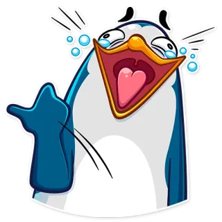 😂 fd9ae9d4 pingwin, śmiech, serce, kreskówka, emoji, naklejka telegram sticker