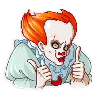 👍 4b59664e Pennywise It payaso, terror, pennywise, eso, película, pulgar arriba telegram sticker
