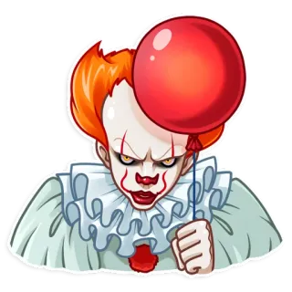 😈 670c4a82 Pennywise It payaso, terror, Stephen King, película, globo, miedo telegram sticker
