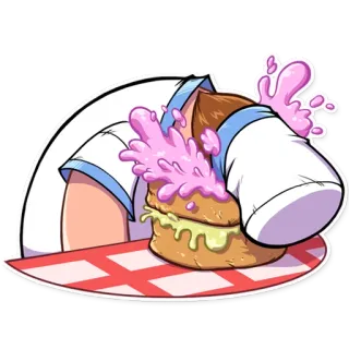 🤦‍♀️ 5463d2d5 汉堡, 卡通, 食物, 桌子 telegram sticker