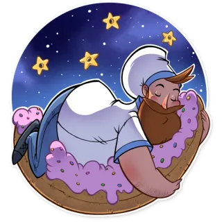 😴 64215984 面包师, 甜甜圈, 睡觉, 做梦, 星星, 卡通 telegram sticker