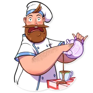 😨 d1d7e38e 厨师, 烘焙, 烹饪, 甜点, 食物, 厨房, 糕点, 饮料, 倒 telegram sticker