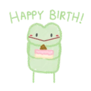🎂 103c4132 HAPPY BIRTHDAY! birthday, cake, frog, cute, celebration, greeting telegram sticker