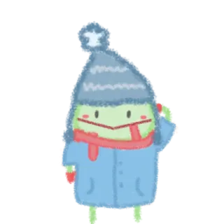 ❄️ 1a526578 winter, clothing, cute, character, hat, scarf, gloves telegram sticker
