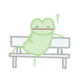😑 1b13f488 frog, bench, stick figure, cartoon, rude, gesture telegram sticker