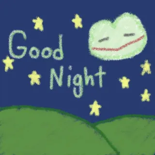 🌝 1bc4021f Good Night good night, sleepy cloud, stars, night, landscape, cartoon telegram sticker