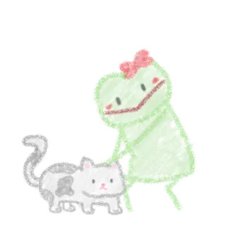 🐱 25c29e1b lizard, cat, cute, animals, pet, cartoon, kawaii, drawing telegram sticker