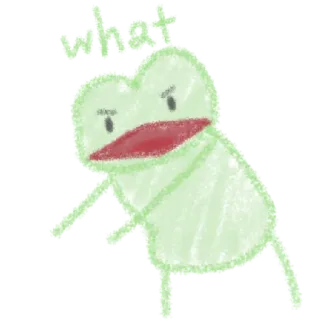 😡 3ae503eb what frog, cartoon, drawing, cute, question, animal telegram sticker
