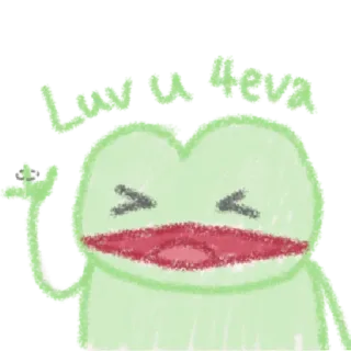🤟 54919e8b Love u here frog, love, cute, sticker, cartoon telegram sticker