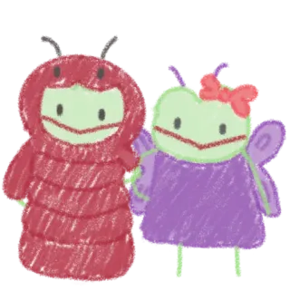 🐛 9e7da5f5 cartoon, cute, friends, whimsical, insect, fairy telegram sticker
