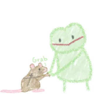 🐀 aa5c8e1e frog, mouse, cartoon, animal, cute, friendship, drawing telegram sticker