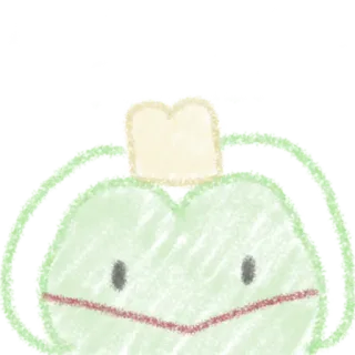 🐸 bbc47387 frog, kawaii, cute, pastel, animal, toast, digital art telegram sticker
