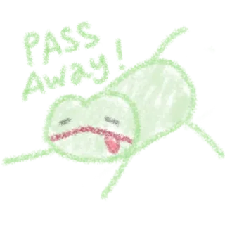 ☠️ eaa4d499 I AM DEAD dead, frog, cartoon, funny, meme, humor, joke telegram sticker
