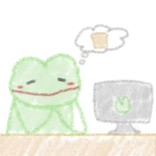 🥺 efeeda7d frog, computer, meme, thinking, cute telegram sticker