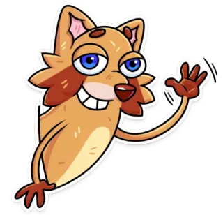 👋 425a86dd Cartoon, Tier, Hund, winkend telegram sticker