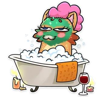 💆‍♀️ ba31d8f8 Katze, Bad, Entspannung, Spa, süß, Cartoon telegram sticker