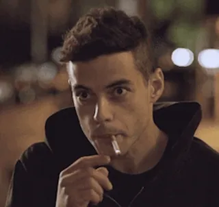 🚬 5b4875c4 Elliot Alderson Mr. Robot papieros, palenie, haker, Mr. Robot, Rami Malek whatsapp sticker