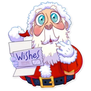 😨 0b3c0552 Santa Claus Wishes 圣诞老人, 圣诞节, 愿望, 问候, 节日 telegram sticker